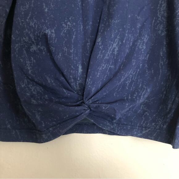 ❤️5/$25 SALE Adidas Navy Blue Crop Drop Armhole Gathered Front Muscle Tank Top - Picture 3 of 5